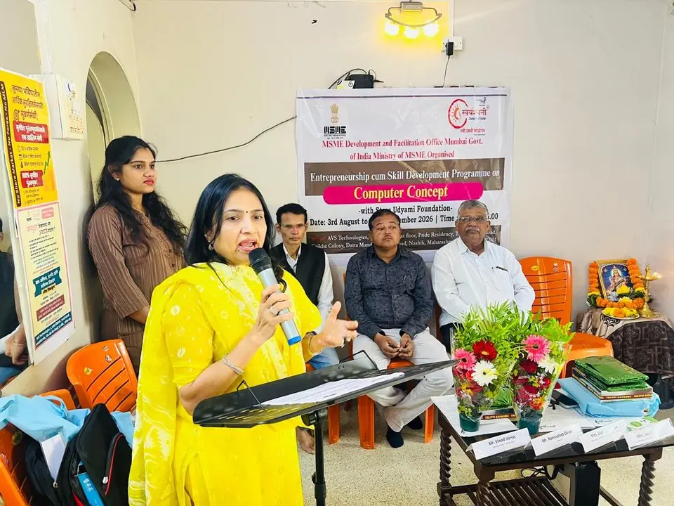 Speaker addressing guests at the Computer Concept programme opening
